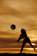 Naklejki reaching volleyball silhouette