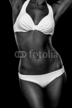 Naklejki Woman with bikini in black and white