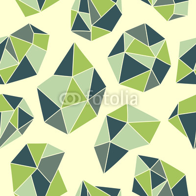Seamless pattern with green crystals