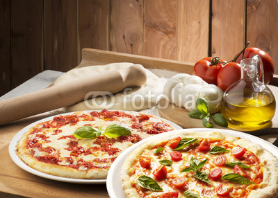 Pizza with ingredients