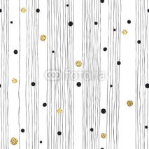 Obrazy i plakaty Hand Drawn Seamless Pattern on White Background with Thin Line a