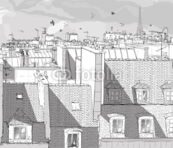 Naklejki France - Paris roofs