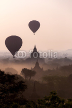 Naklejki Sunrise over the temple plains of Bagan - Myanmar