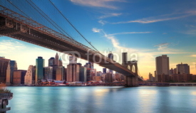 Naklejki Pont de Brooklyn vers Manhattan, New York.