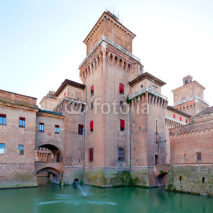 Naklejki moat and Castello Estense in Ferrara