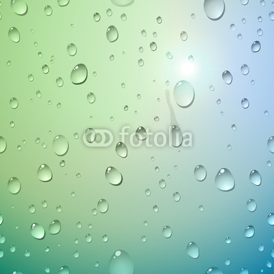 Water drops on glass. Vector illustration.