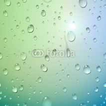 Naklejki Water drops on glass. Vector illustration.