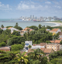 Naklejki Aerial View of Olinda and Recife in Pernambuco, Brazil