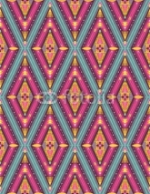 Naklejki Hipster seamless colorful tribal pattern with geometric elements