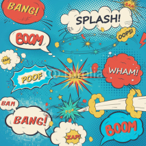 Obrazy i plakaty Pattern comic speech bubbles in pop art style