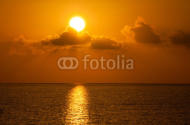 Naklejki Fabulous sunset on a background of sky and sea.