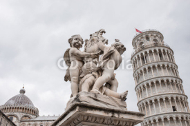 Obrazy i plakaty Torre pendente di Pisa, campanile e statua degli angeli
