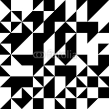 Naklejki Triangle geometric shapes pattern. black and white