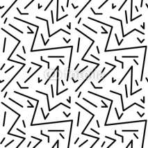 Naklejki Seamless geometric vintage pattern in retro 80s style, memphis. Ideal for fabric design, paper print and website backdrop. EPS10 vector file
