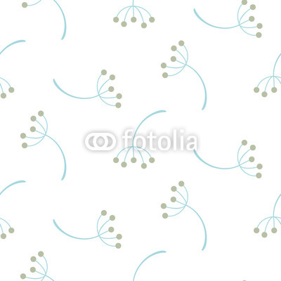 Dandelion white fine seamless pattern illustration. Tender floral pattern for textile or web background.