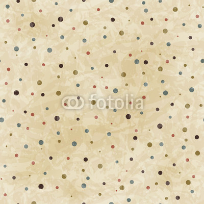 Seamless vintage dots pattern on paper texture.