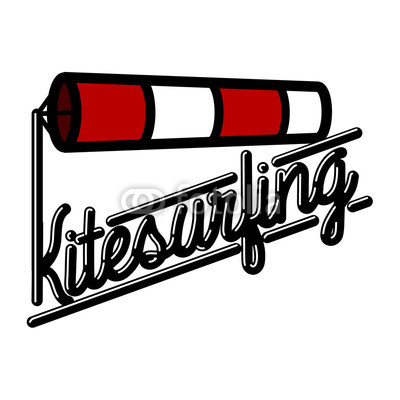 Color vintage kitesurfing emblem