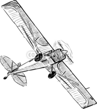 Naklejki old flying airplane