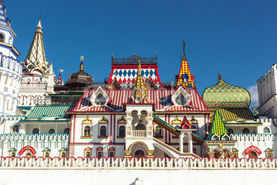 White-stone Kremlin in Izmaylovo in Moscow, Russia