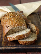 Naklejki loaf of rye bread with sunflower seeds