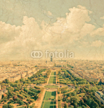 Naklejki Aerial panoramic view of Paris and Seine river as seen from Eiff