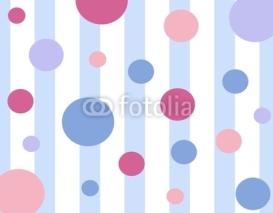 Obrazy i plakaty Blue Poke-A-Dots With Stripes Background