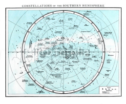 Fototapety Constellation Southern Hemisphere circa 1895