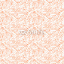 Fototapety Cute seamless pattern with red contour autumn leaves on the white (transparent) background. Vector illustration