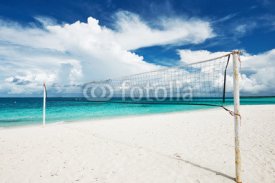 Naklejki Beautiful beach with Volleyball Net