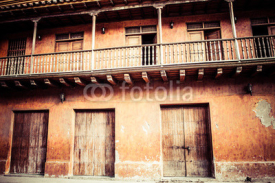 Fototapety Square of carriages, downtown of Cartagena de Indias (Colombia)