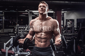 Fototapety Muscular man with dumbbells