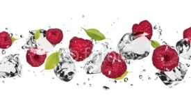 Naklejki Ice fruit on white background