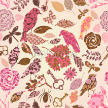 Naklejki Seamless pattern with patch silhouettes
