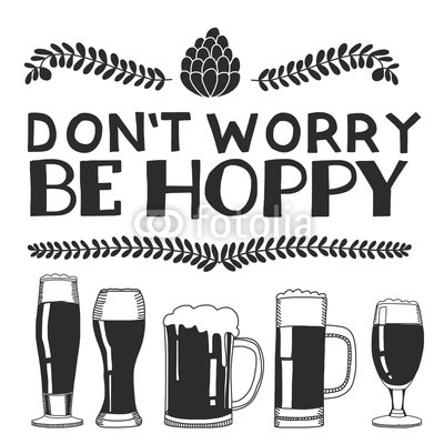 Hand drawn image with quote about beer