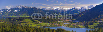 panorama landscape and alps mountains in Bavaria