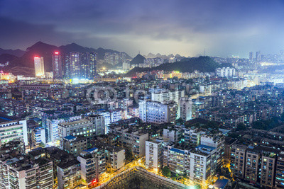 Guiyang, China Cityscape at night