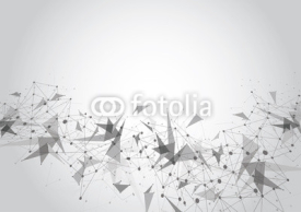 Obrazy i plakaty Gray Abstract polygonal space low poly background with connecting dots and lines. Connection structure. Vector Illustration