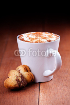 Fototapety Cappuccino And Heart Cookies
