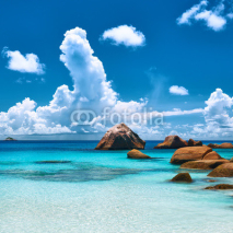 Naklejki Beautiful beach at Seychelles