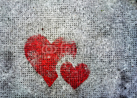 Obrazy i plakaty Valentinstag - Zwei Herzen auf Stein