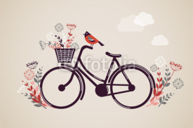 Naklejki Vintage Retro Bicycle Background