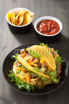 Fototapety taco shells with beef and vegetables