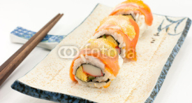 Fototapety Maki Sushi - Roll made of Smoked Eel