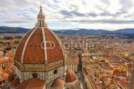Naklejki Florence: landscape with Santa Maria Maggiore Dome HDR