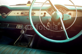 Fototapety Classic car - vehicle interior  vintage