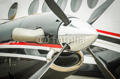 runway reflections off an aircraft propeller