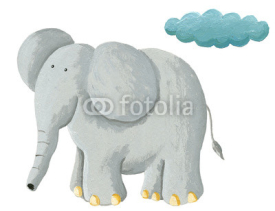 Naklejki Cute elephant standing