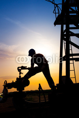 Oil worker silhouette