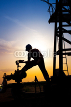 Naklejki Oil worker silhouette