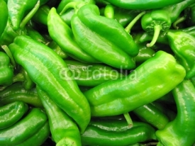 Fototapety Pimientos verdes, green peppers.